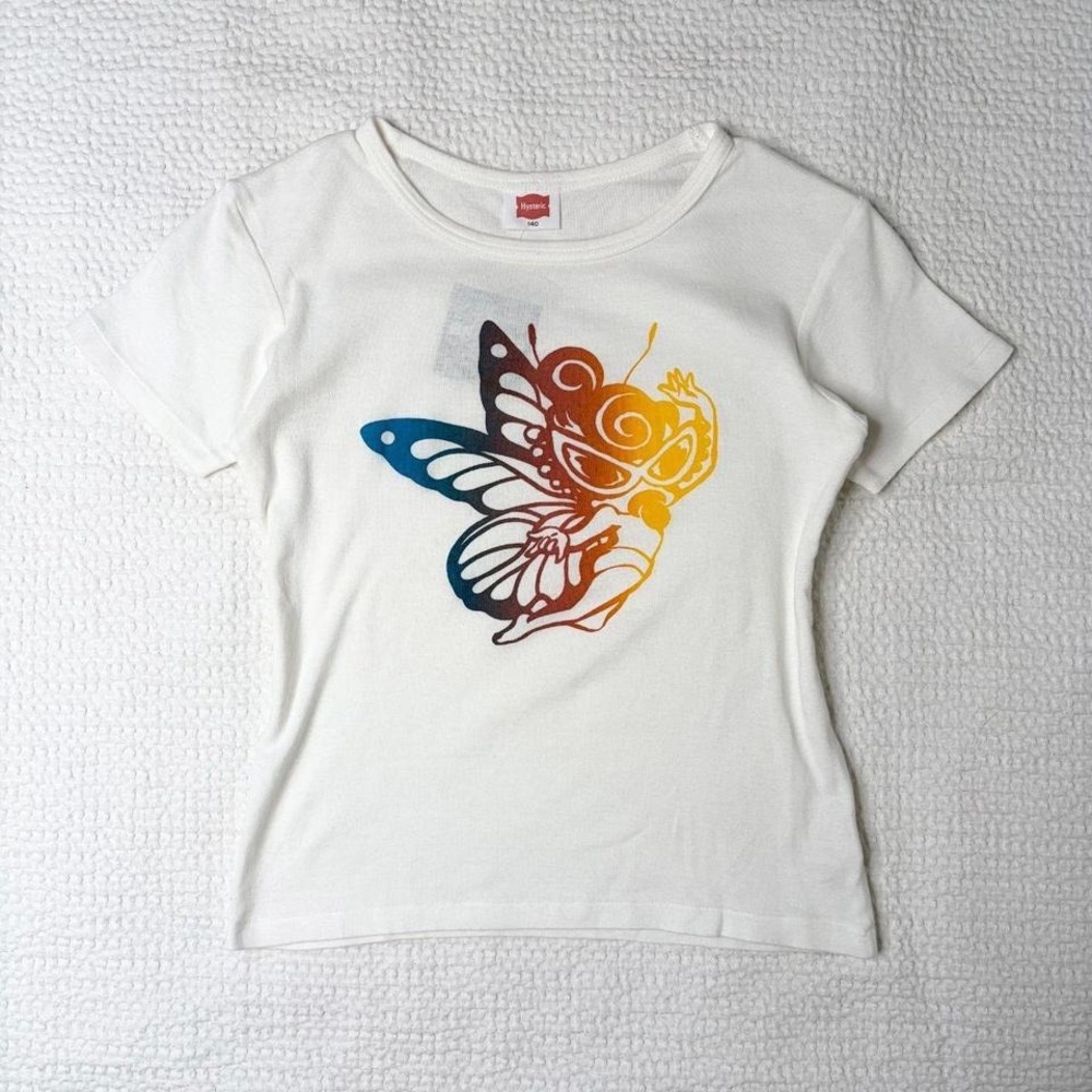 90s Hysteric Glamour butterfly graphic baby tee